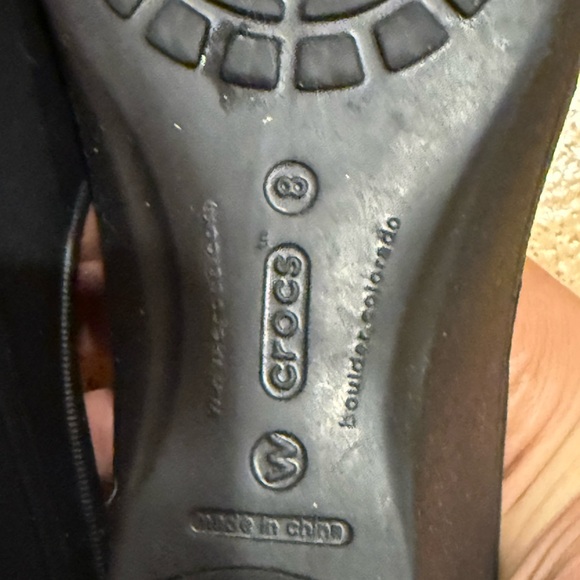 Crocs Frances Mary Jane Black Wedge Heel Slip On Mules Women's Sandals Size 8 - Picture 8 of 14